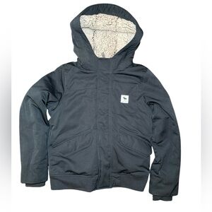 Abercrombie Kids Navy Blue Cream Sherpa Lined Jacket Size 11/12